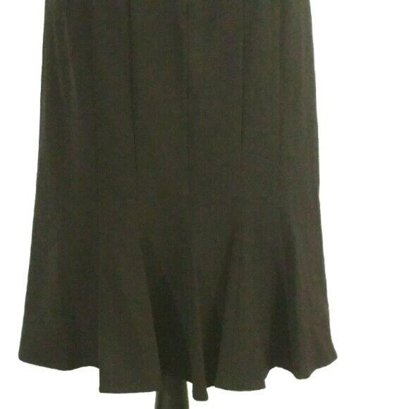 AB Studios Black Skirt Buttons Pleated Back Hem Size 12 - Picture 4 of 5